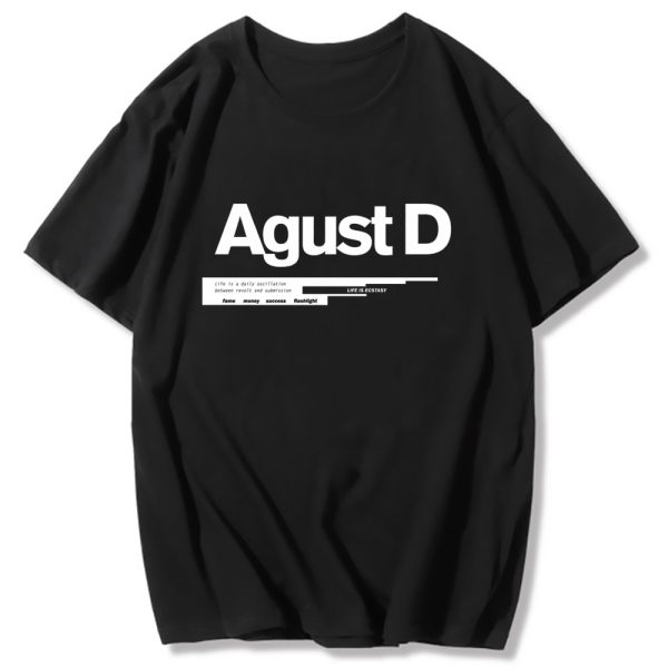 New Korean version of KPOP Agust D printed T-shirt D-2 album Unisex T-shirt Yoongi shirt Teen clothes Graphic T-shirt Tops