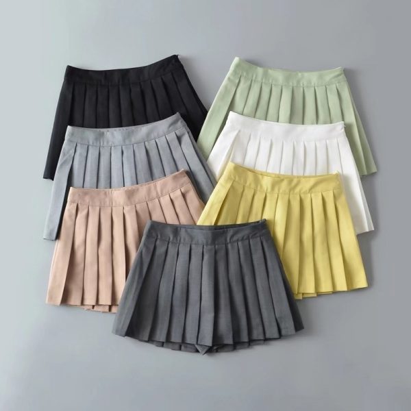 Black mini skirts for women clothes korean fashion skirts pleated skirts womens Fall tennis skirts women preppy white