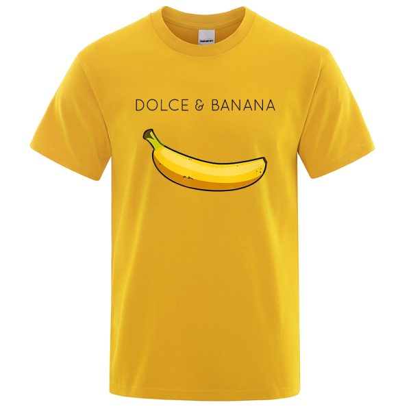 Dolce & Banana Fashion Print Men T-shirts Casual Breathable Tops Oversized Cotton Tshirt Male Short Sleeve S-XXXL Tees Shirts